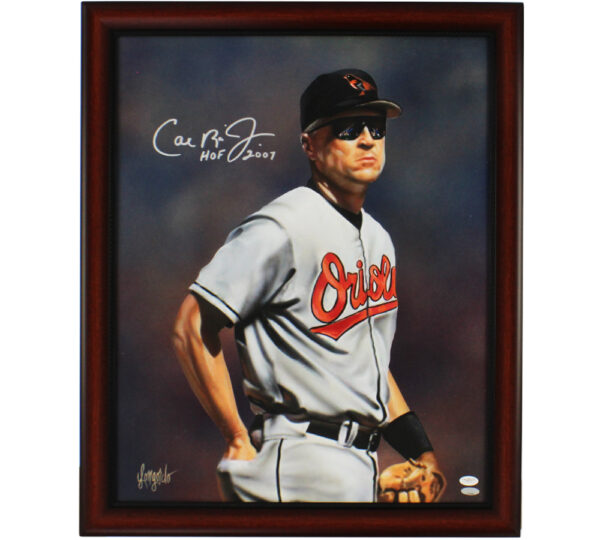 Cal Ripken Jr. Signed Baltimore Orioles Framed MLB Artwork with "HOF 2007" on the item