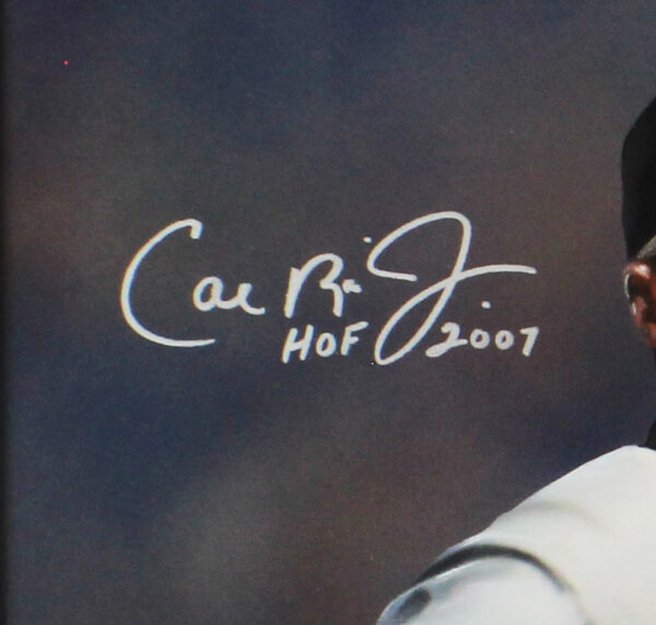 Cal Ripken Jr. Signed Baltimore Orioles Framed MLB Artwork with "HOF 2007" on the item - Image 2