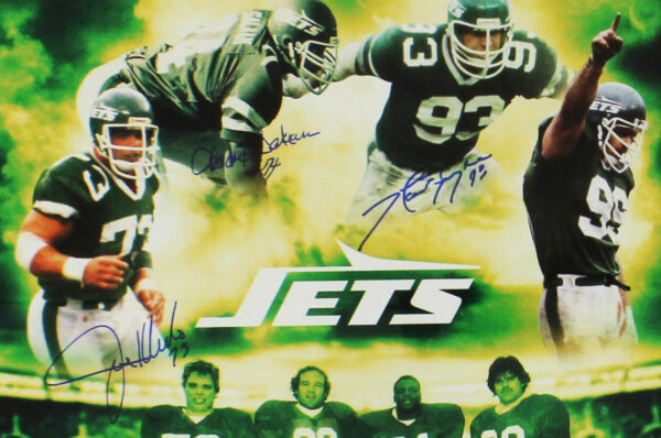 Joe Klecko, Marty Lyons and Abdul Salaam Signed New York Jets Framed 16x20 Sack Exchange Collage NFL Photo - Image 2
