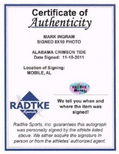 Mark Ingram Autographed/Signed Alabama Crimson Tide NCAA 8x10 BCS Photo Hands-6149